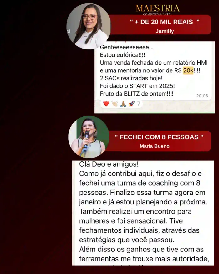 Depoimento de aluno da Maestria Comportamental