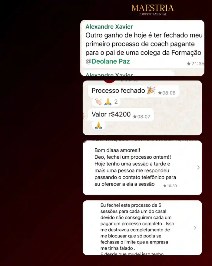 Depoimento de aluno da Maestria Comportamental